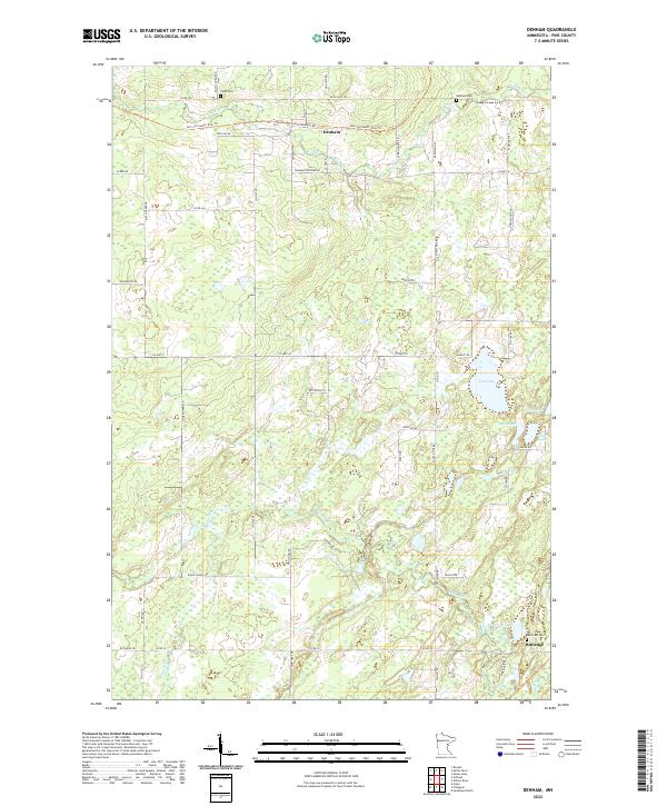 USGS Topographic Map – Denham