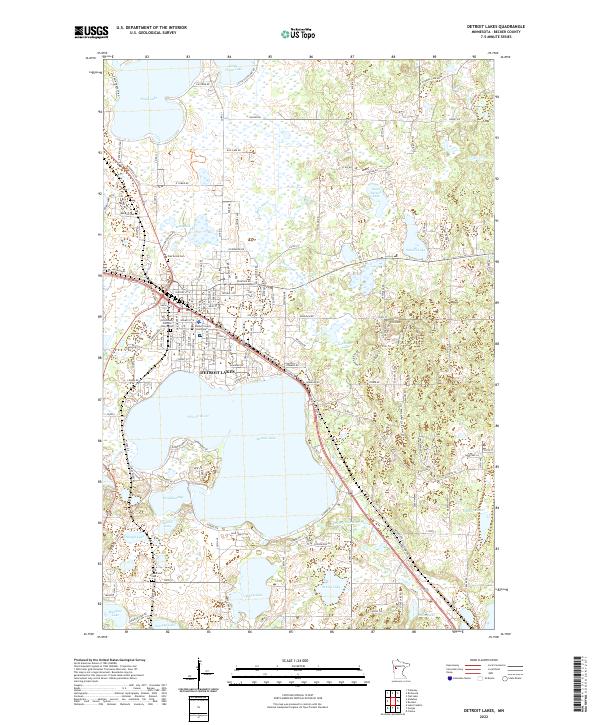 USGS Topographic Map – Detroit Lakes