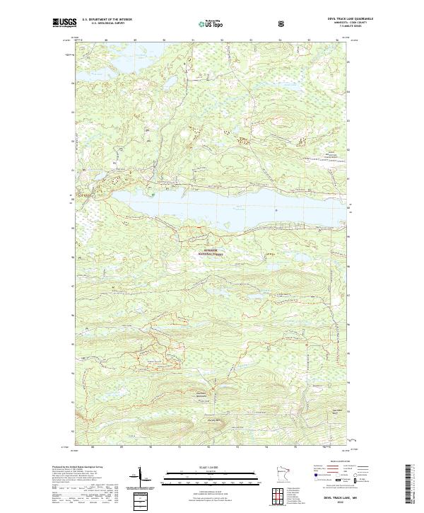 USGS Topographic Map – Devil Track Lake