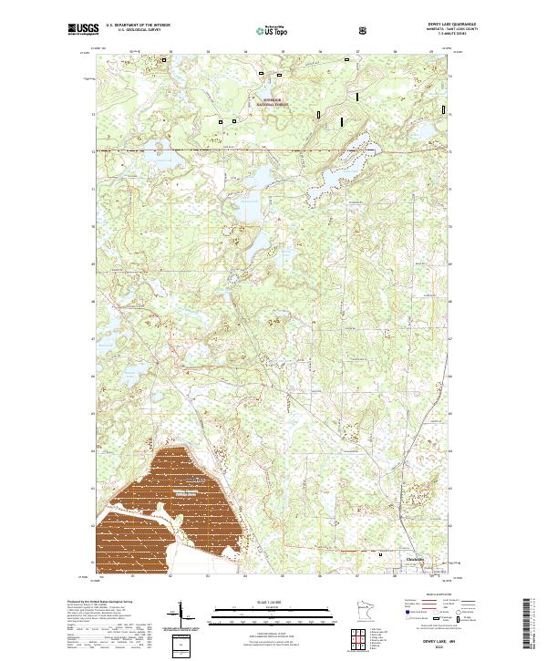 USGS Topographic Map – Dewey Lake