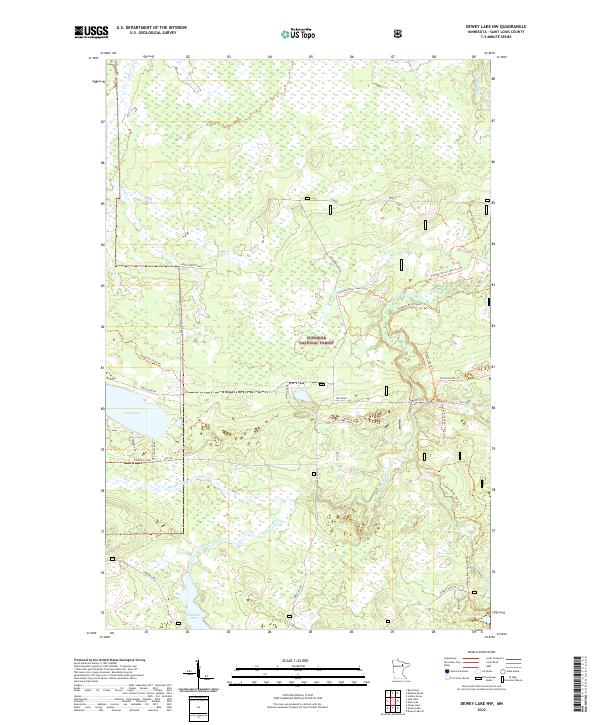 USGS Topographic Map – Dewey Lake NW