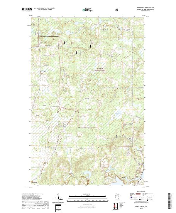 USGS Topographic Map – Dewey Lake SE