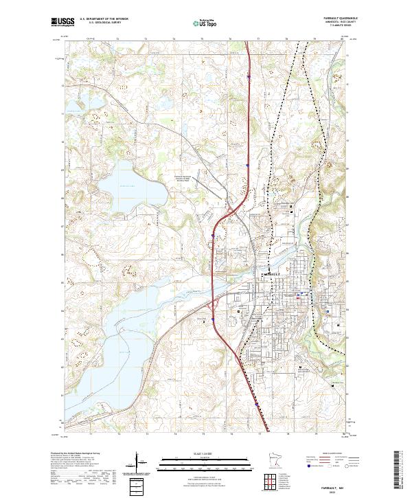 USGS Topographic Map – Faribault
