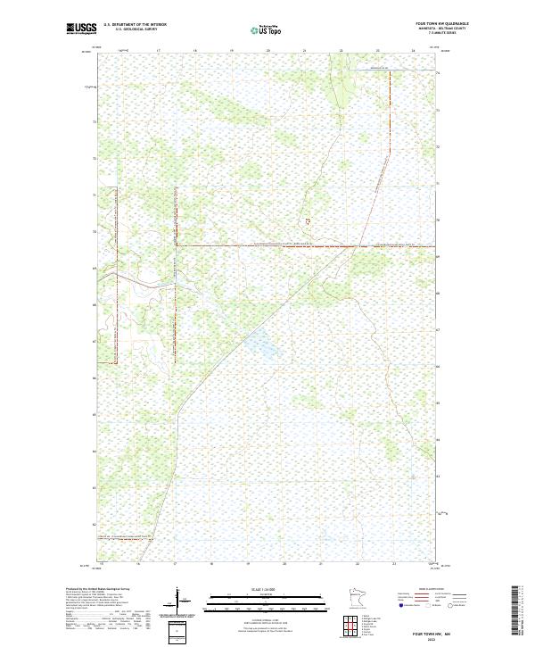 USGS Topographic Map – Four Town NW