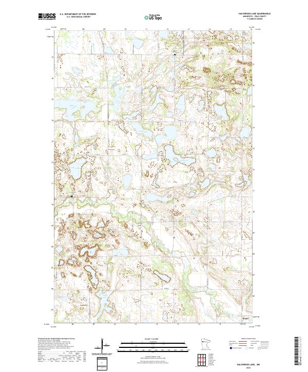 USGS Topographic Map – Halverson Lake