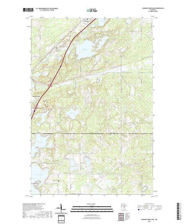 USGS Topographic Map – Hanging Horn Lake