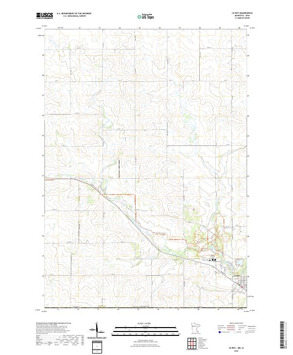 USGS Topographic Map – Le Roy