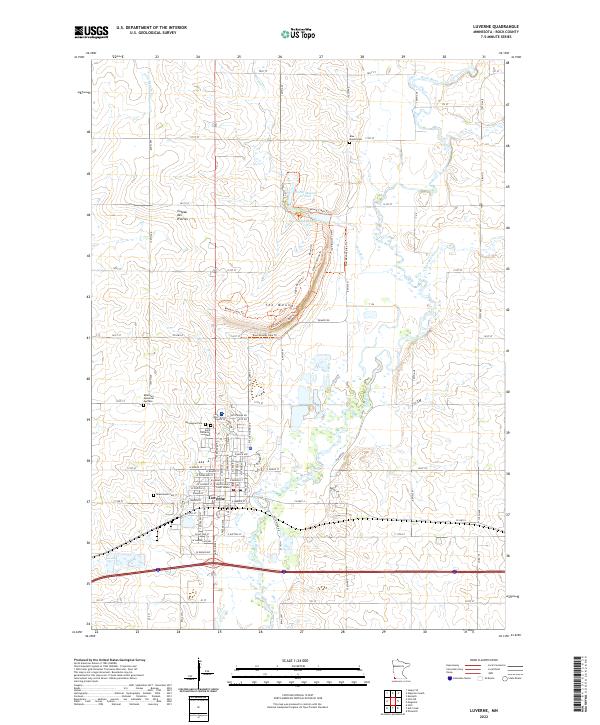 USGS Topographic Map – Luverne