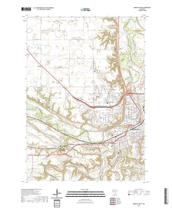USGS Topographic Map – Mankato West