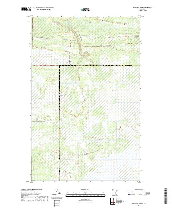 2022 Map of Mulligan Lake NE, 2022 Print