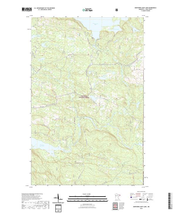 USGS Topographic Map – Northern Light Lake