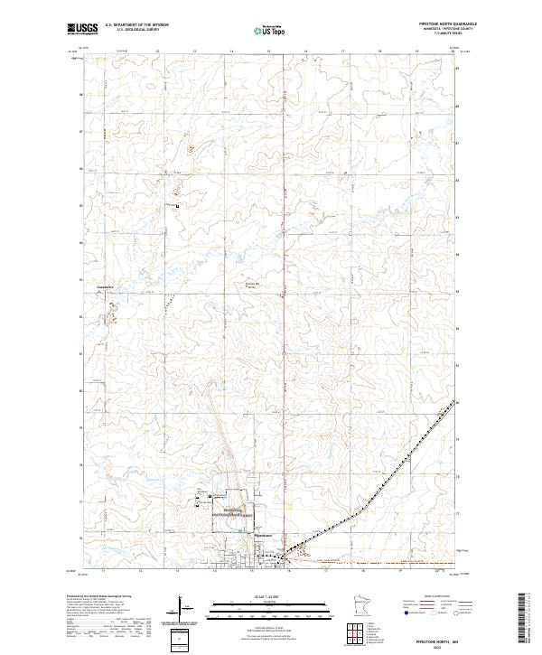 USGS Topographic Map – Pipestone North