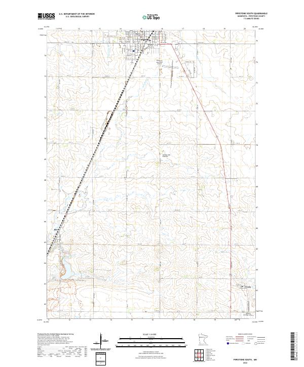 USGS Topographic Map – Pipestone South