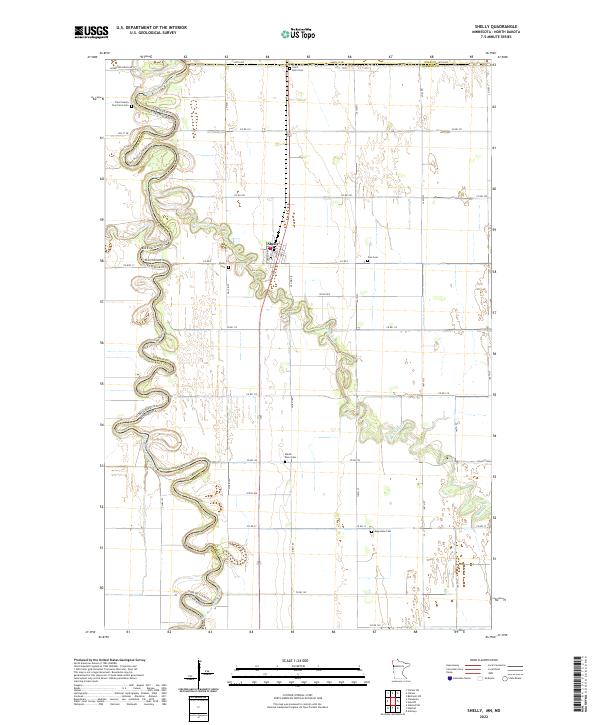 USGS Topographic Map – Shelly