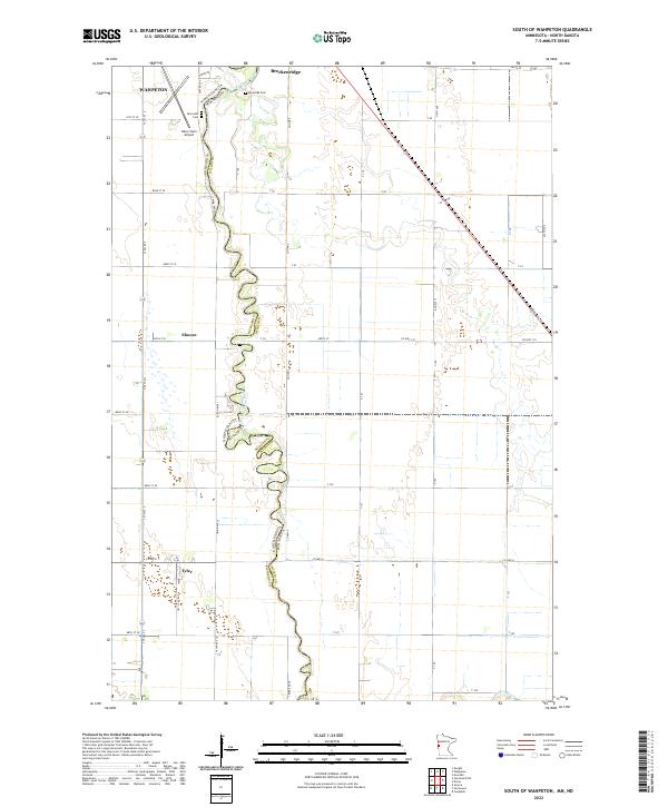 USGS Topographic Map – South of Wahpeton