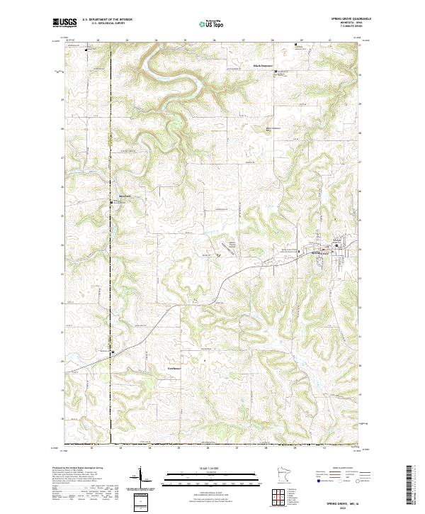 USGS Topographic Map – Spring Grove