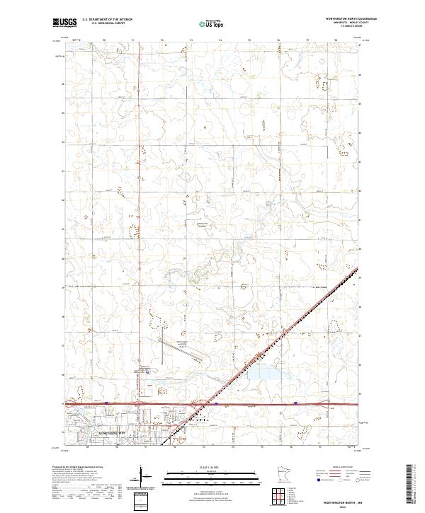 USGS Topographic Map – Worthington North