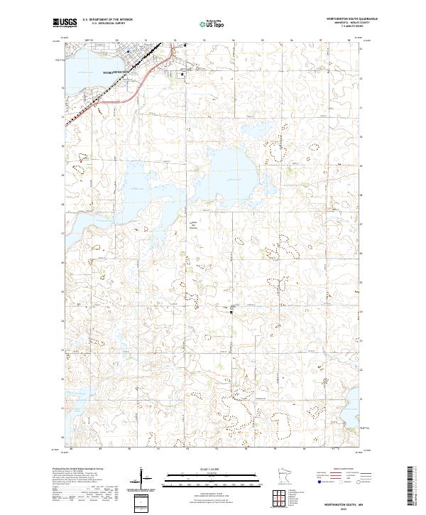 USGS Topographic Map – Worthington South