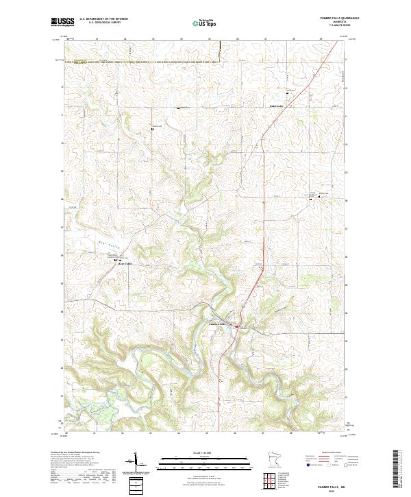 USGS Topographic Map – Zumbro Falls