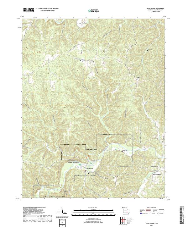 USGS Topographic Map – Alley Spring
