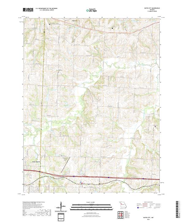 USGS Topographic Map – Bates City