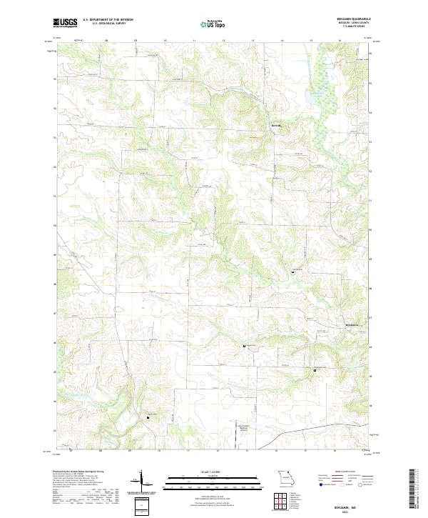 USGS Topographic Map – Benjamin