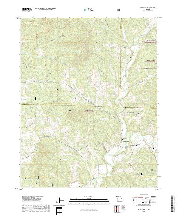 USGS Topographic Map – Bradleyville