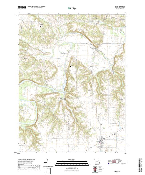 USGS Topographic Map – Center