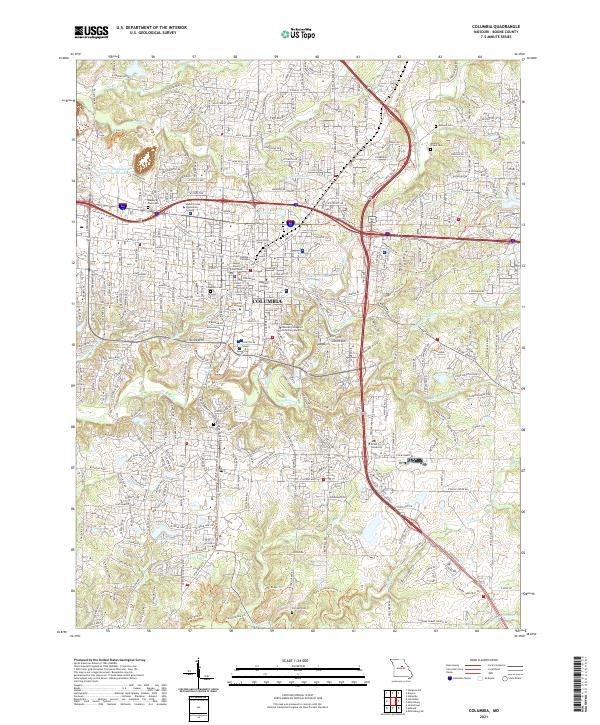 USGS Topographic Map – Columbia