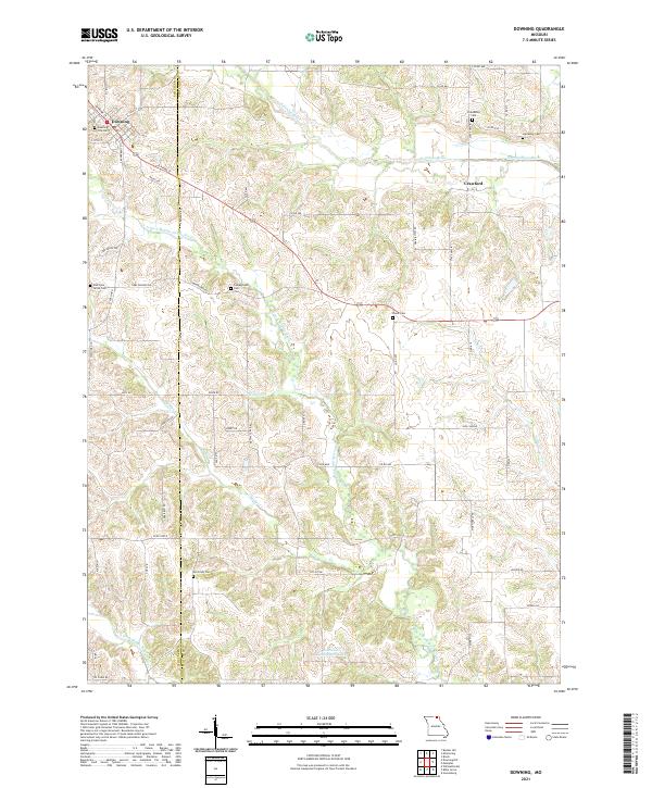 USGS Topographic Map – Downing