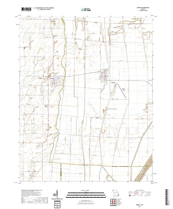 USGS Topographic Map – Gideon
