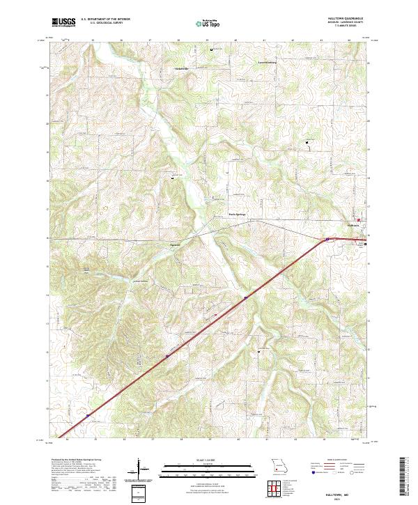 USGS Topographic Map – Halltown