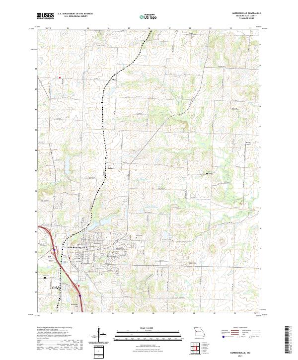 USGS Topographic Map – Harrisonville
