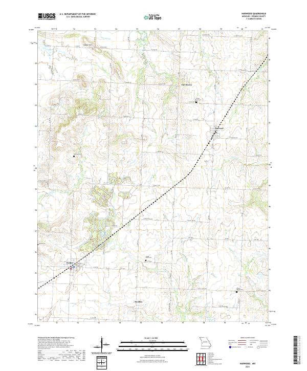 USGS Topographic Map – Harwood