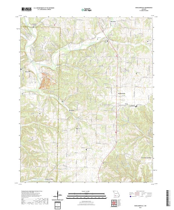 USGS Topographic Map – Highlandville