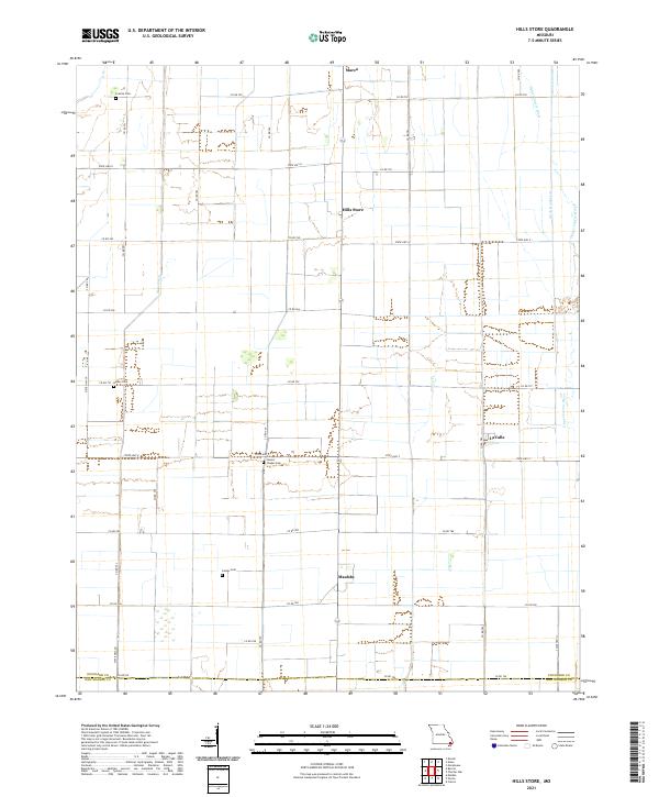 USGS Topographic Map – Hills Store