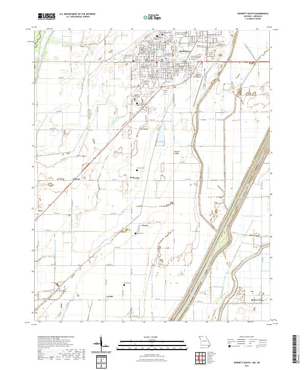 USGS Topographic Map – Kennett South
