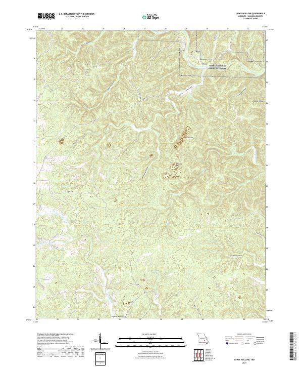 USGS Topographic Map – Lewis Hollow