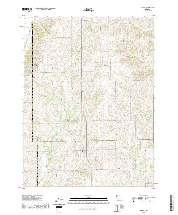 USGS Topographic Map – Lindley