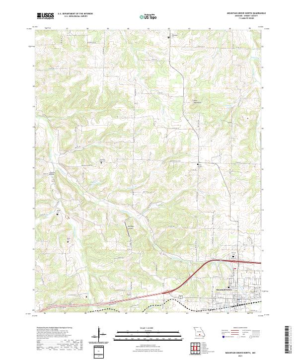 USGS Topographic Map – Mountain Grove North