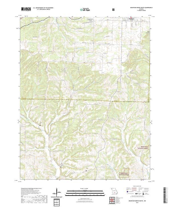 USGS Topographic Map – Mountain Grove South