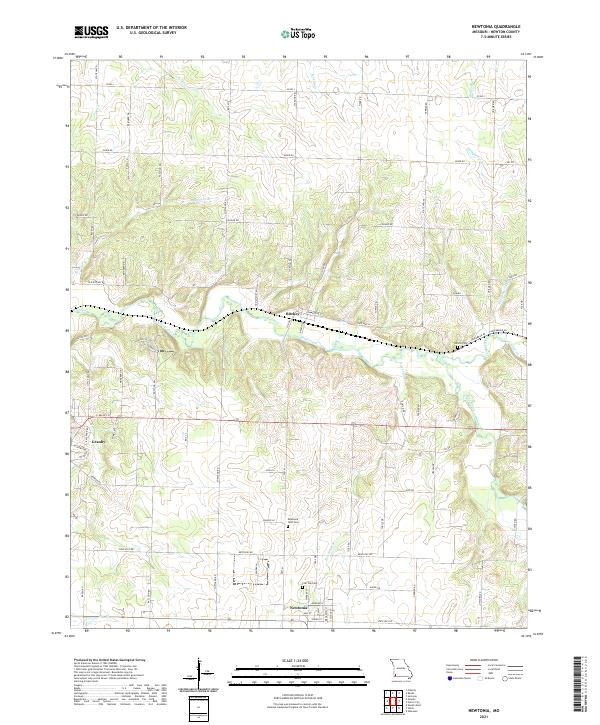 USGS Topographic Map – Newtonia