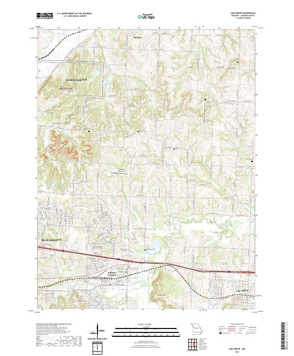 USGS Topographic Map – Oak Grove