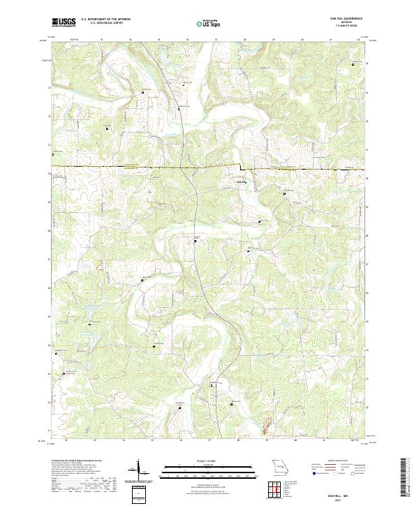 USGS Topographic Map – Oak Hill