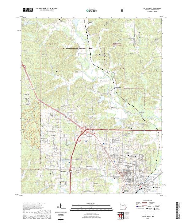 USGS Topographic Map – Poplar Bluff
