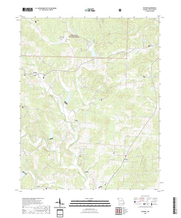 USGS Topographic Map – Poynor