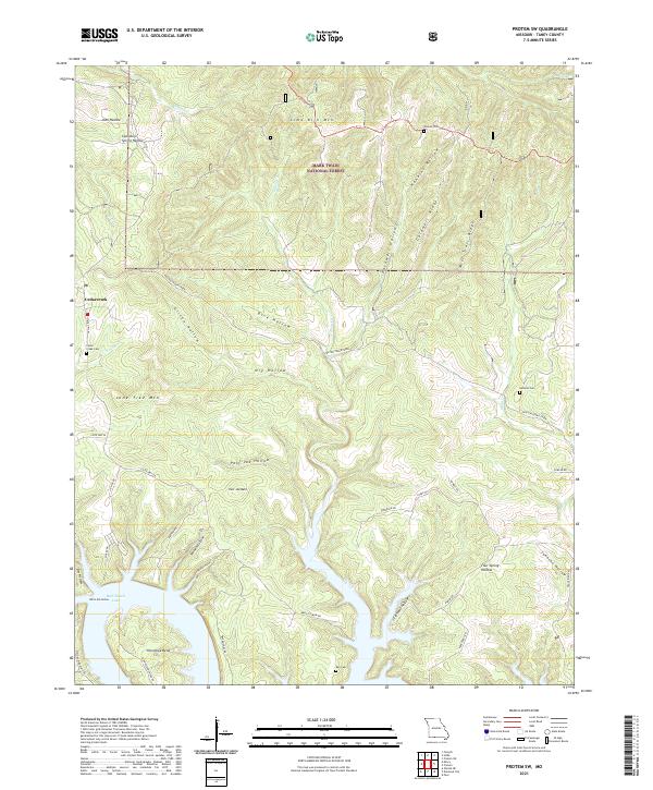 USGS Topographic Map – Protem SW