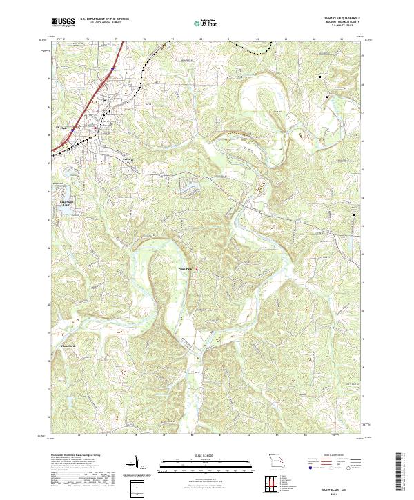 USGS Topographic Map – Saint Clair