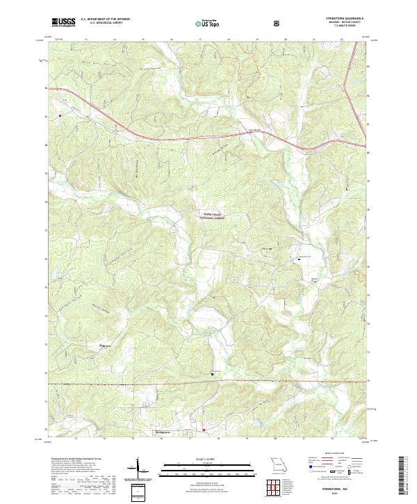 USGS Topographic Map – Stringtown
