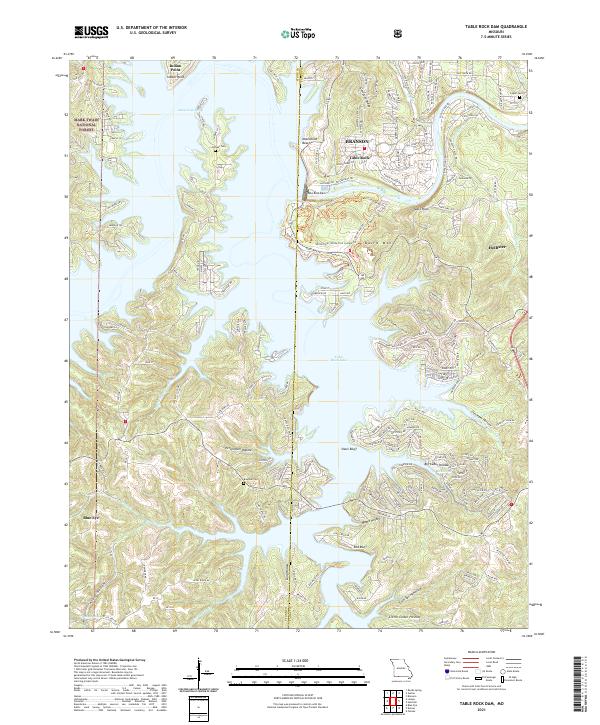 USGS Topographic Map – Table Rock Dam